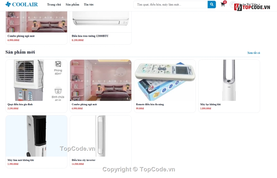 web bán quạt,bán web,điều hòa